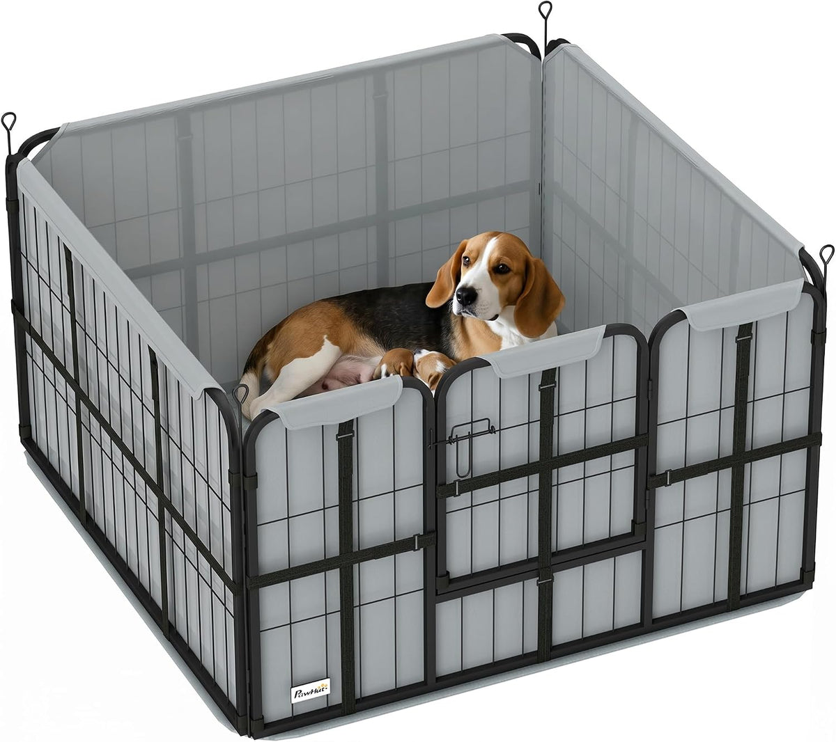pawhut whelping box for dogs and puppies 4-panel, main product view