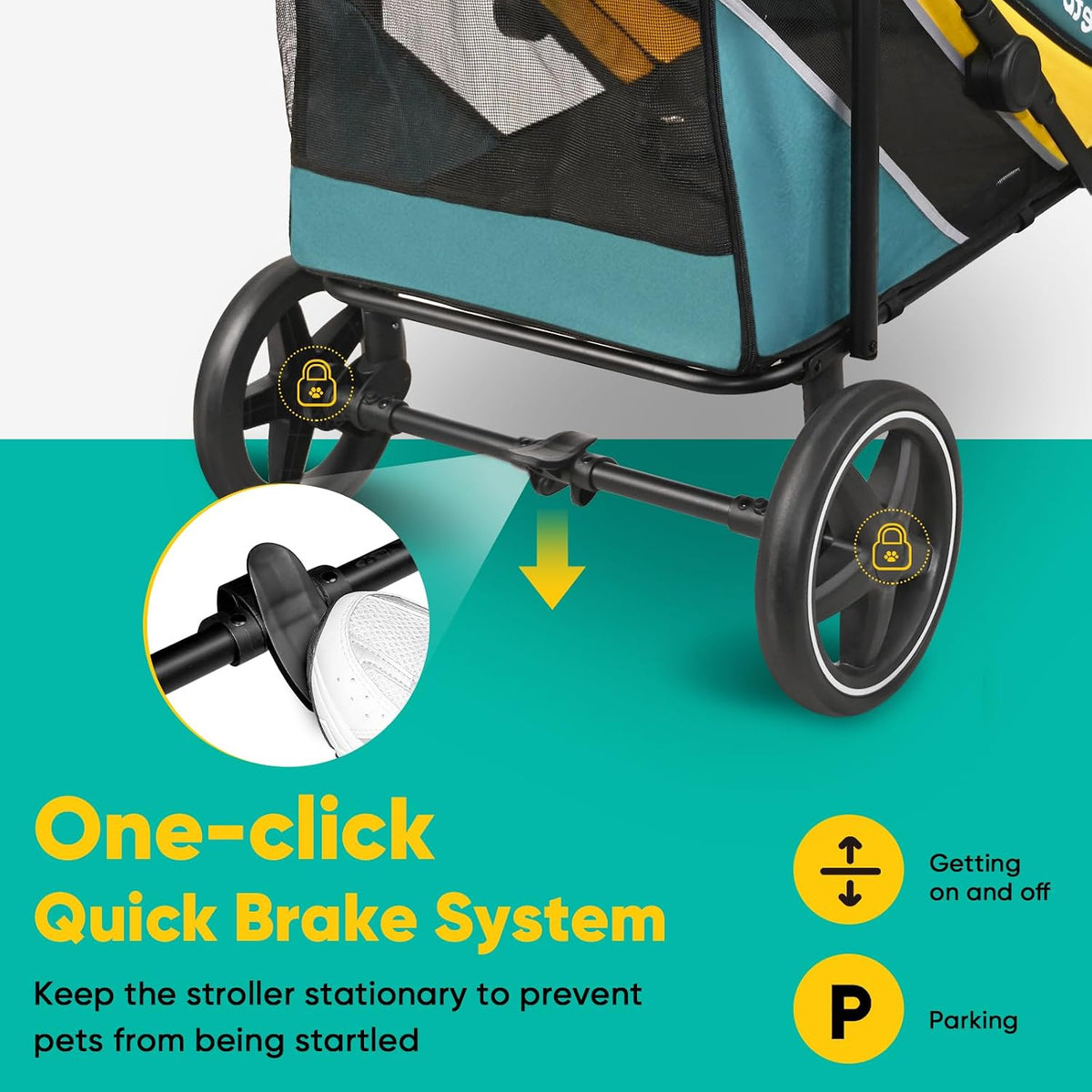 petbobi dog stroller for large medium dogs up showing dimensions