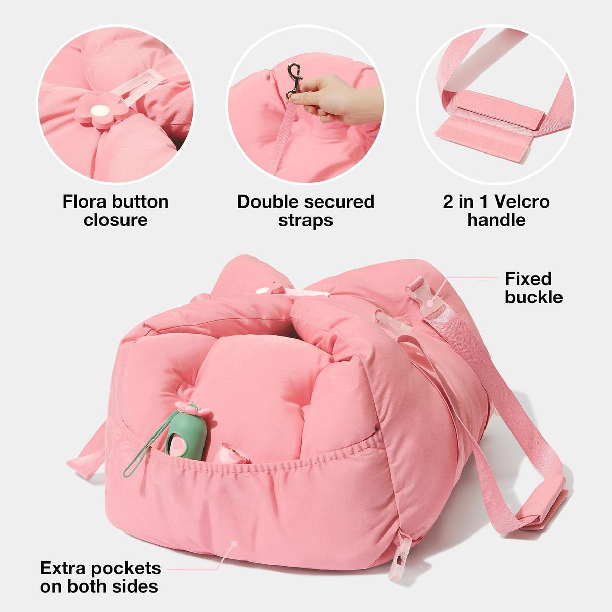 vetreska dog carrier dog car seat for small, side view