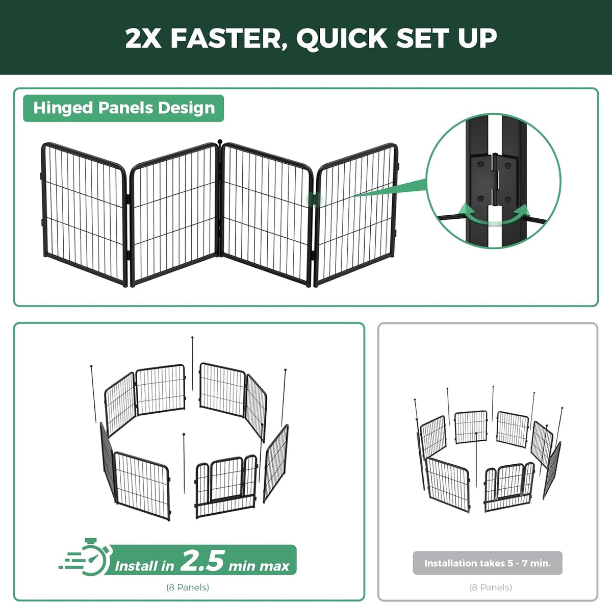 fxw instant dog playpen with rv step grid, side view