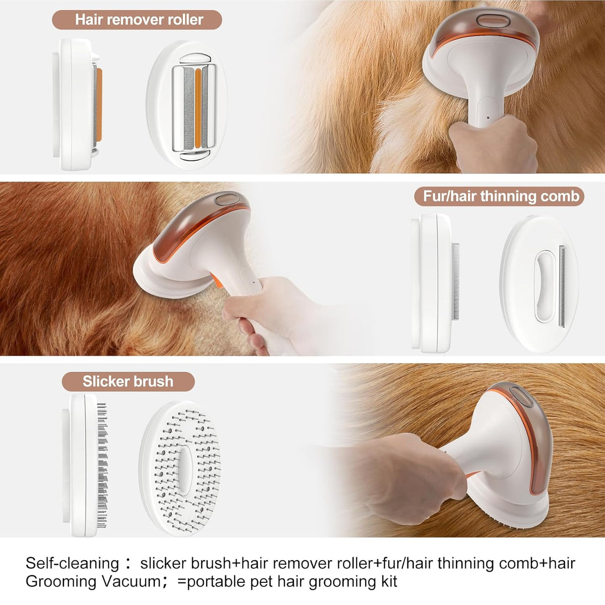 3-in-1 dog grooming vacuum, pet grooming vacuum dog shown in use