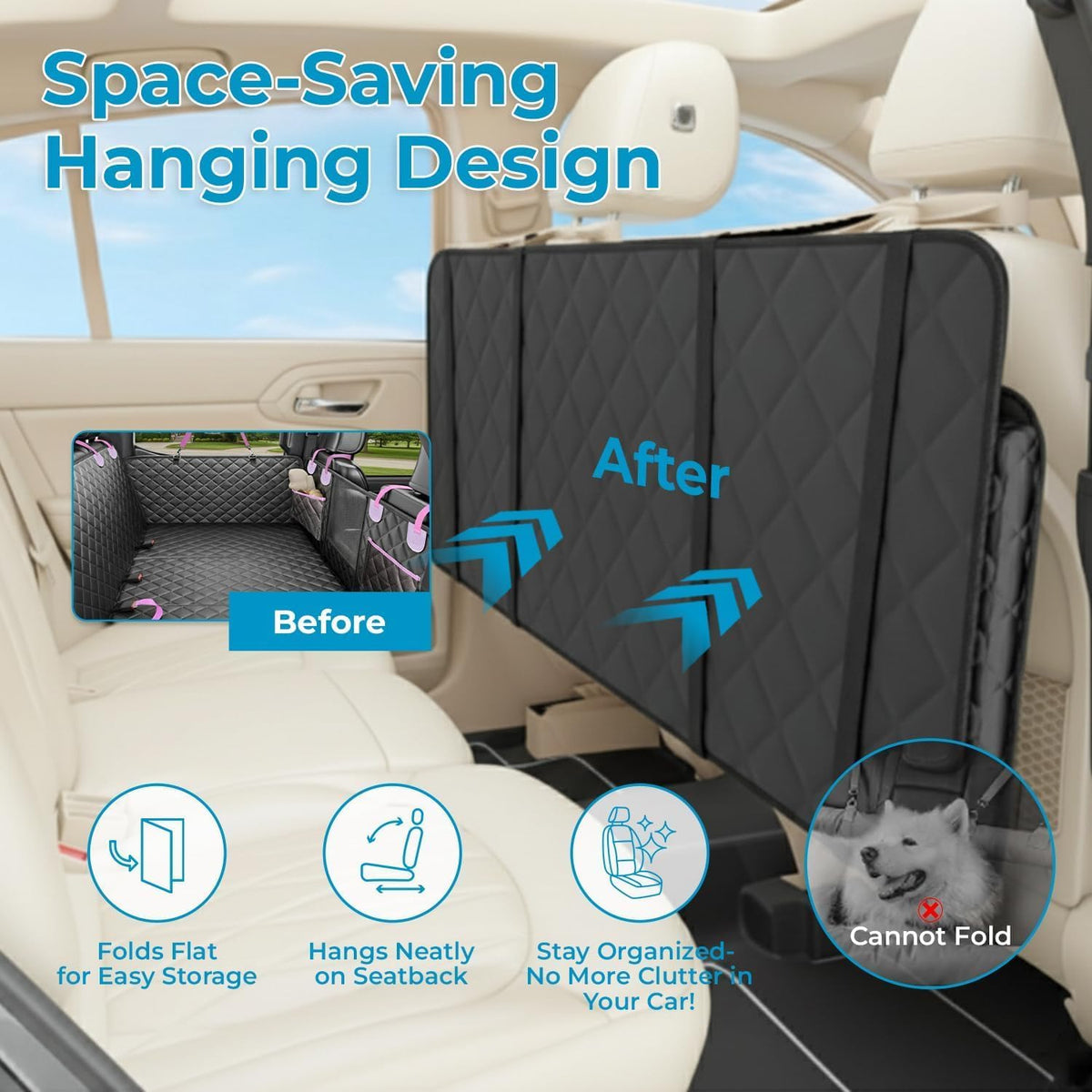 world trip 2.0 dog car seat cover for, front angle view
