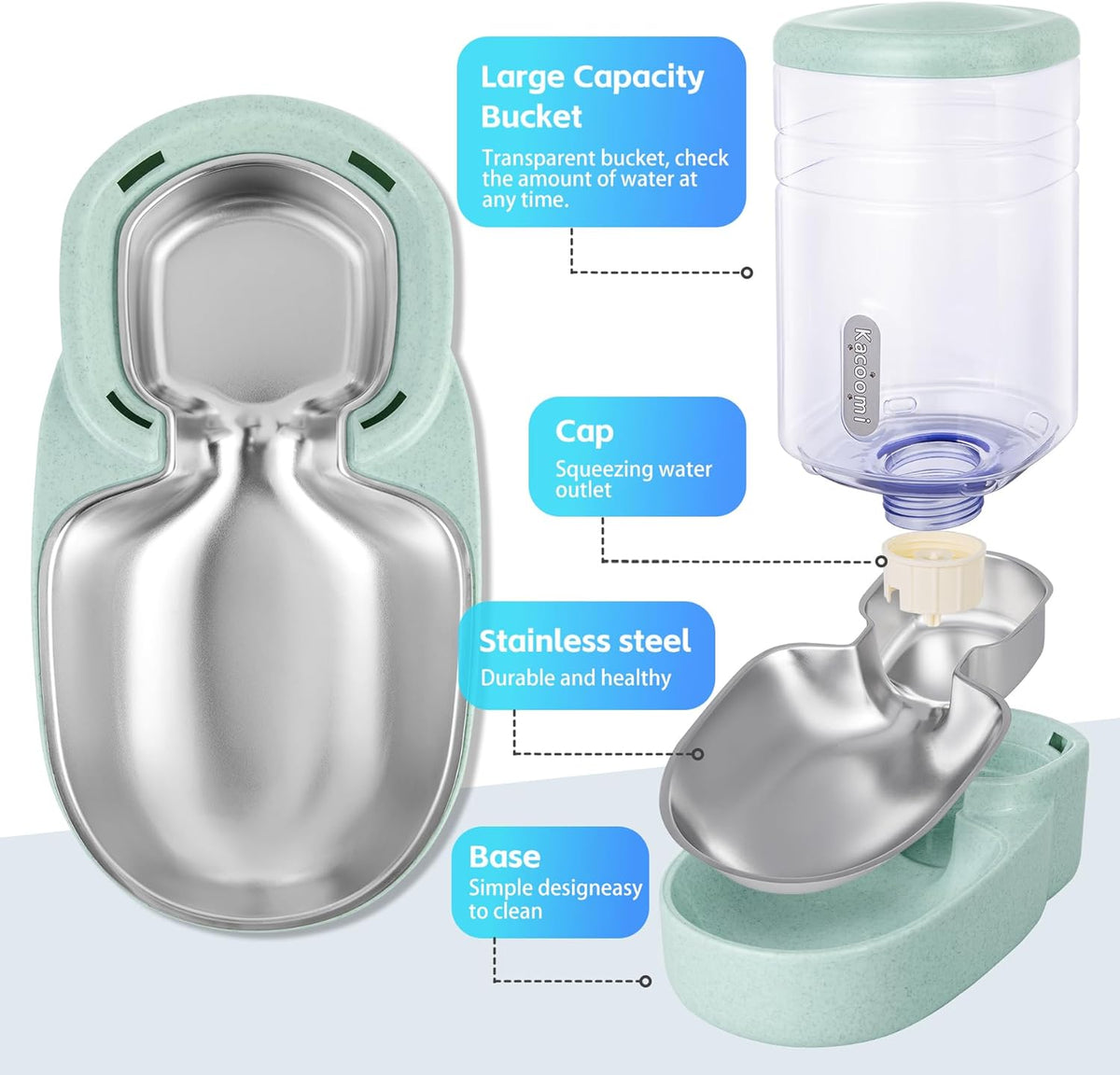 automatic cat feeder and water dispenser with stainless shown in use