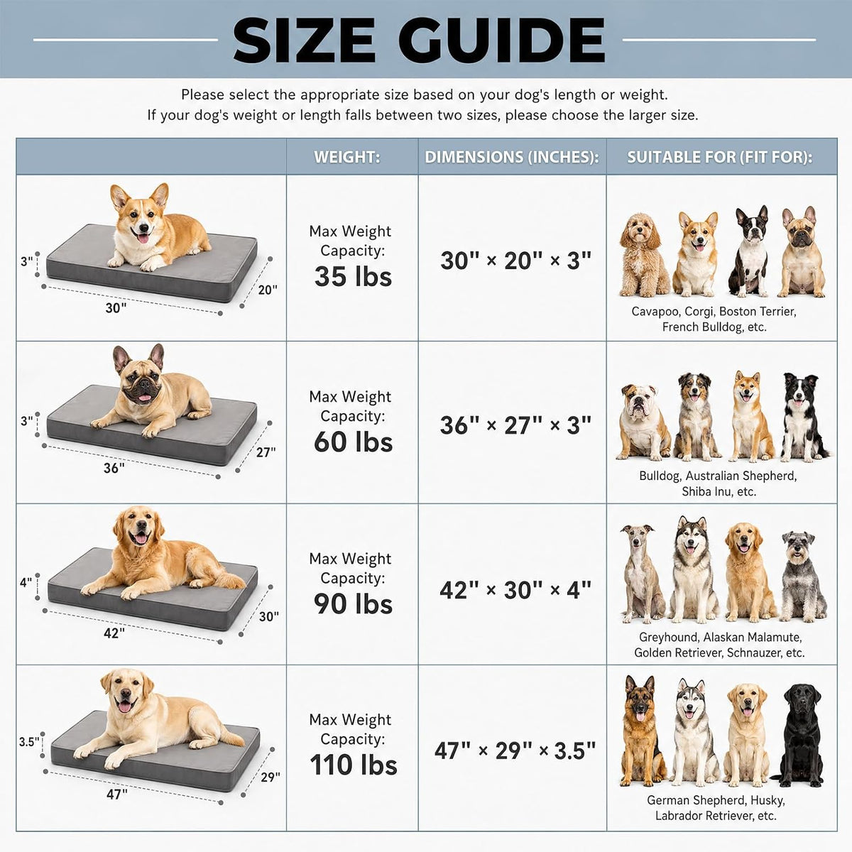 wnpethome outdoor waterproof dog bed large sized, washable, package contents