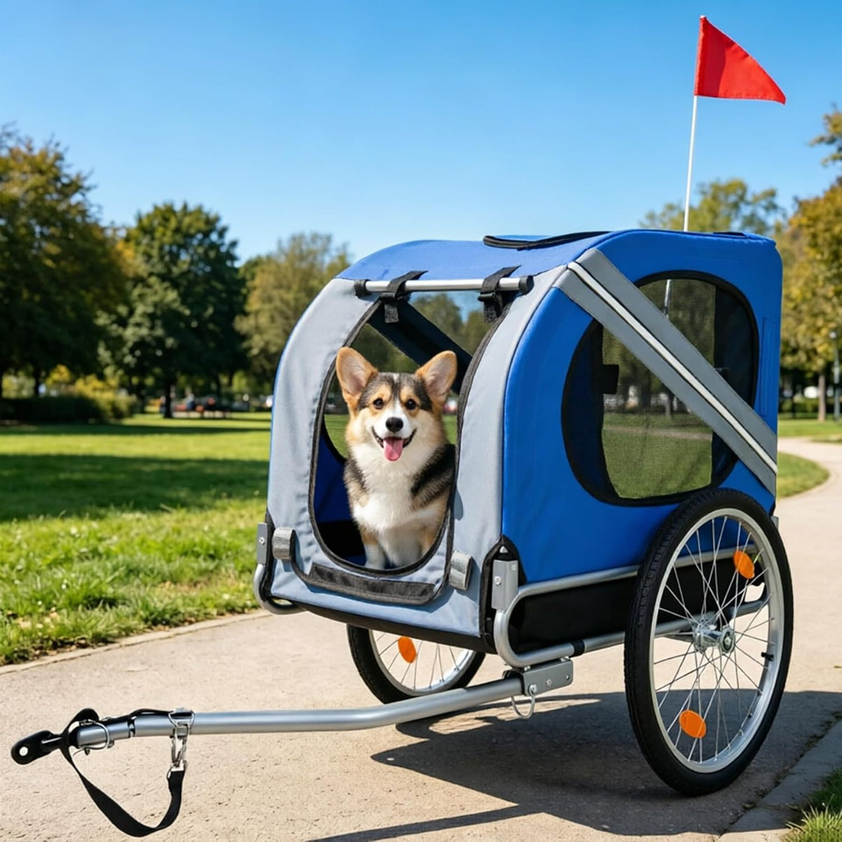 large dog trailer for bike, folding bike trailer, main product view