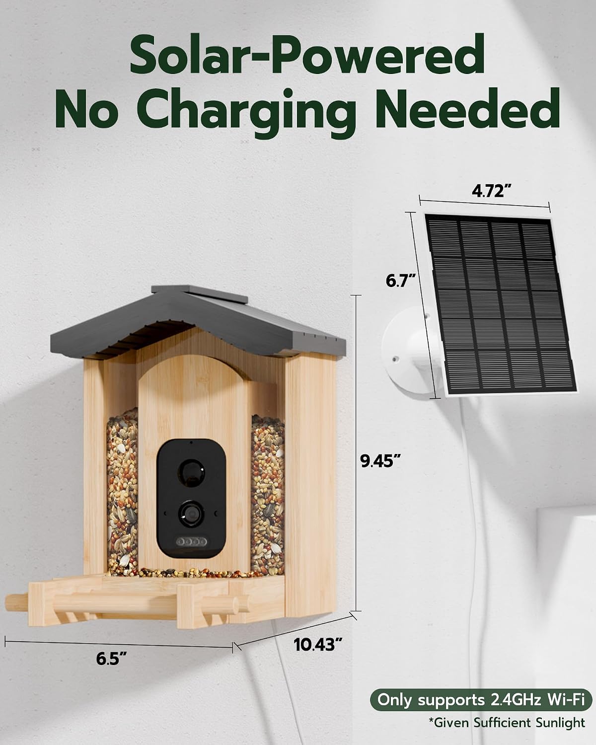 visiogear bird feeder with camera, smart bird feeder shown in use
