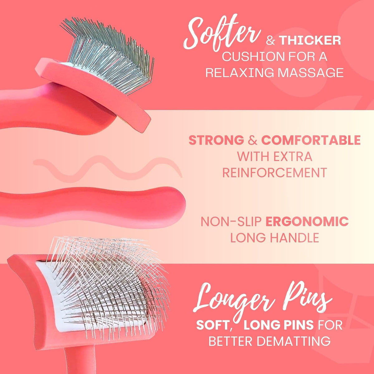 slicker brush for dogs - long pin for shown in use