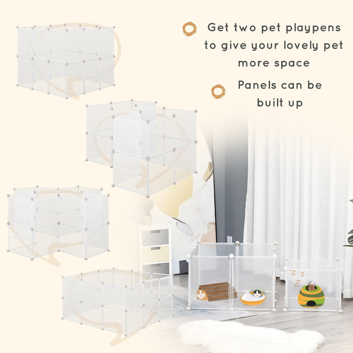 pawhut pet playpen diy small animal cage open showing dimensions