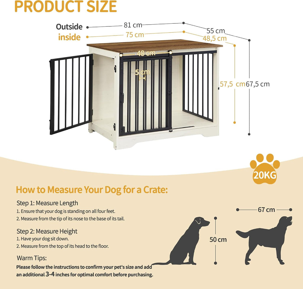 hzuaneri 31.9 in m dog crate furniture indoor shown in use