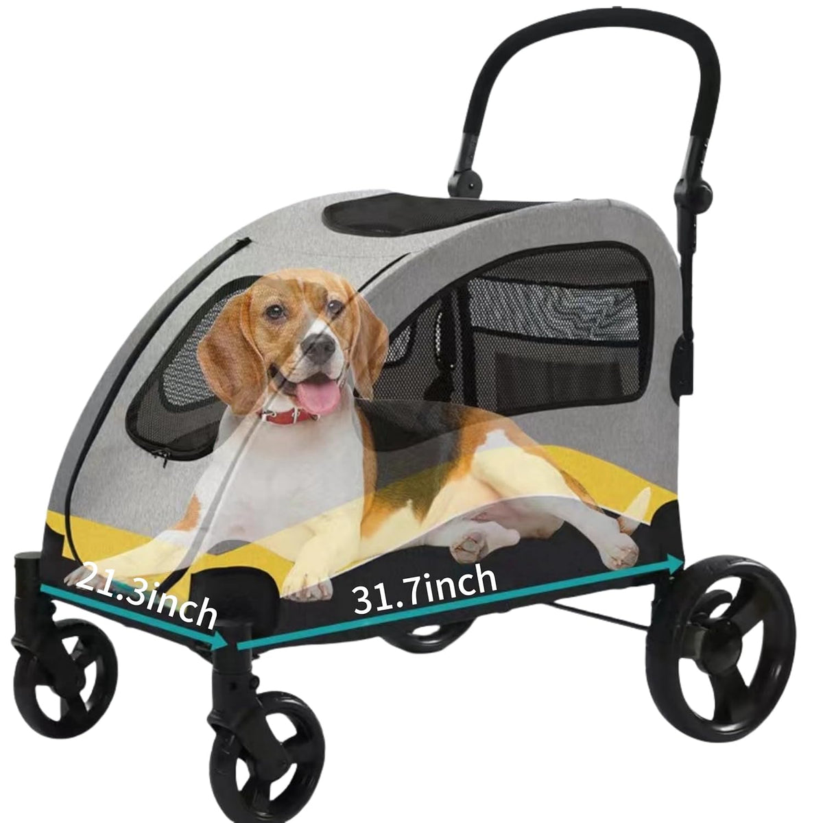 xl extra large dog stroller, all-terrain 4 wheel, view 9