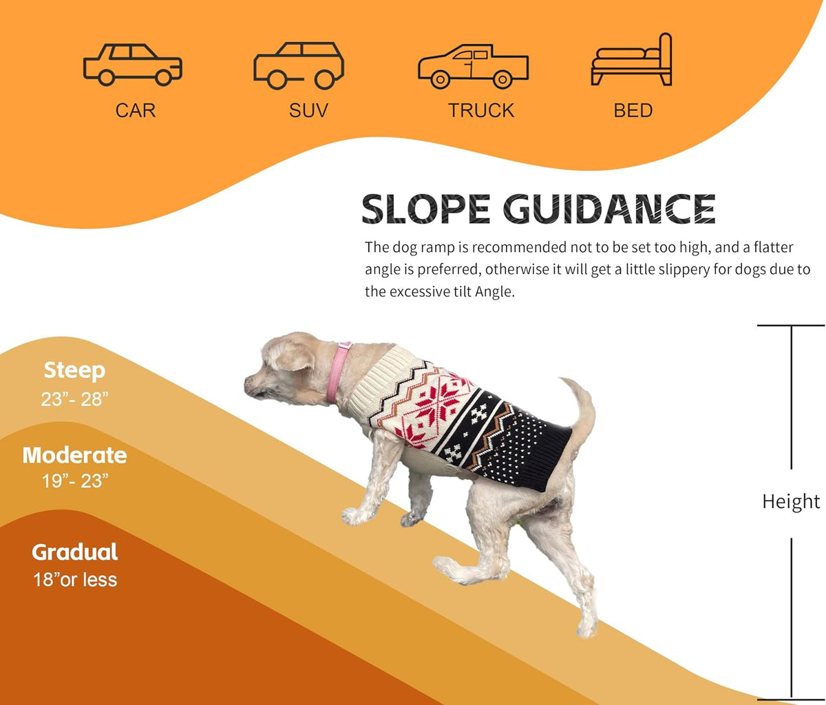 pawstep 50893 pet ramp with soft traction – showing dimensions