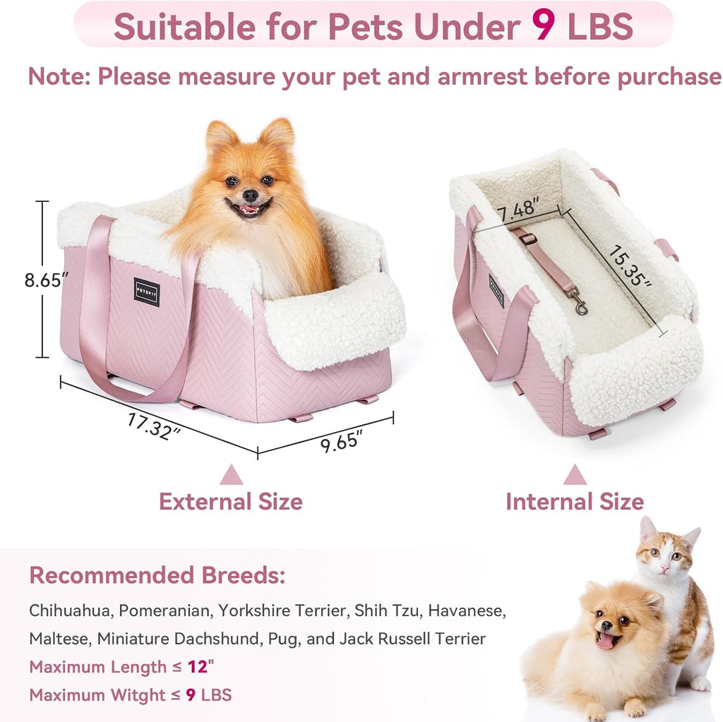 petsfit cat car seat, portable console dog car, side view
