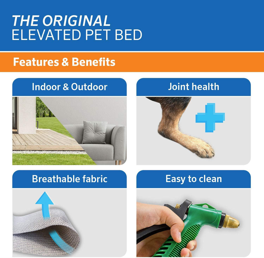 coolaroo original elevated dog bed - breathable off-the-ground, close-up detail