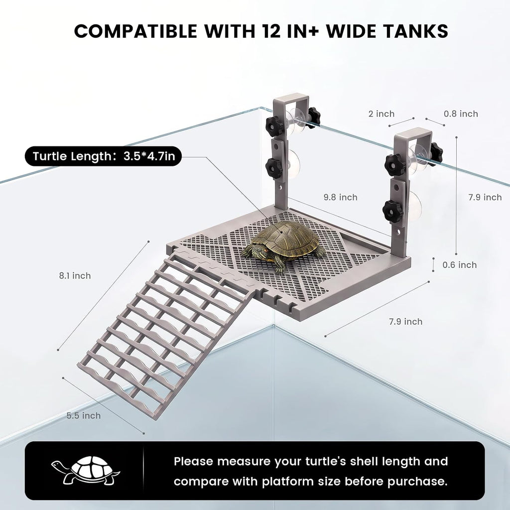 upgraded adjustable hanging turtle basking platform, abs material, package contents