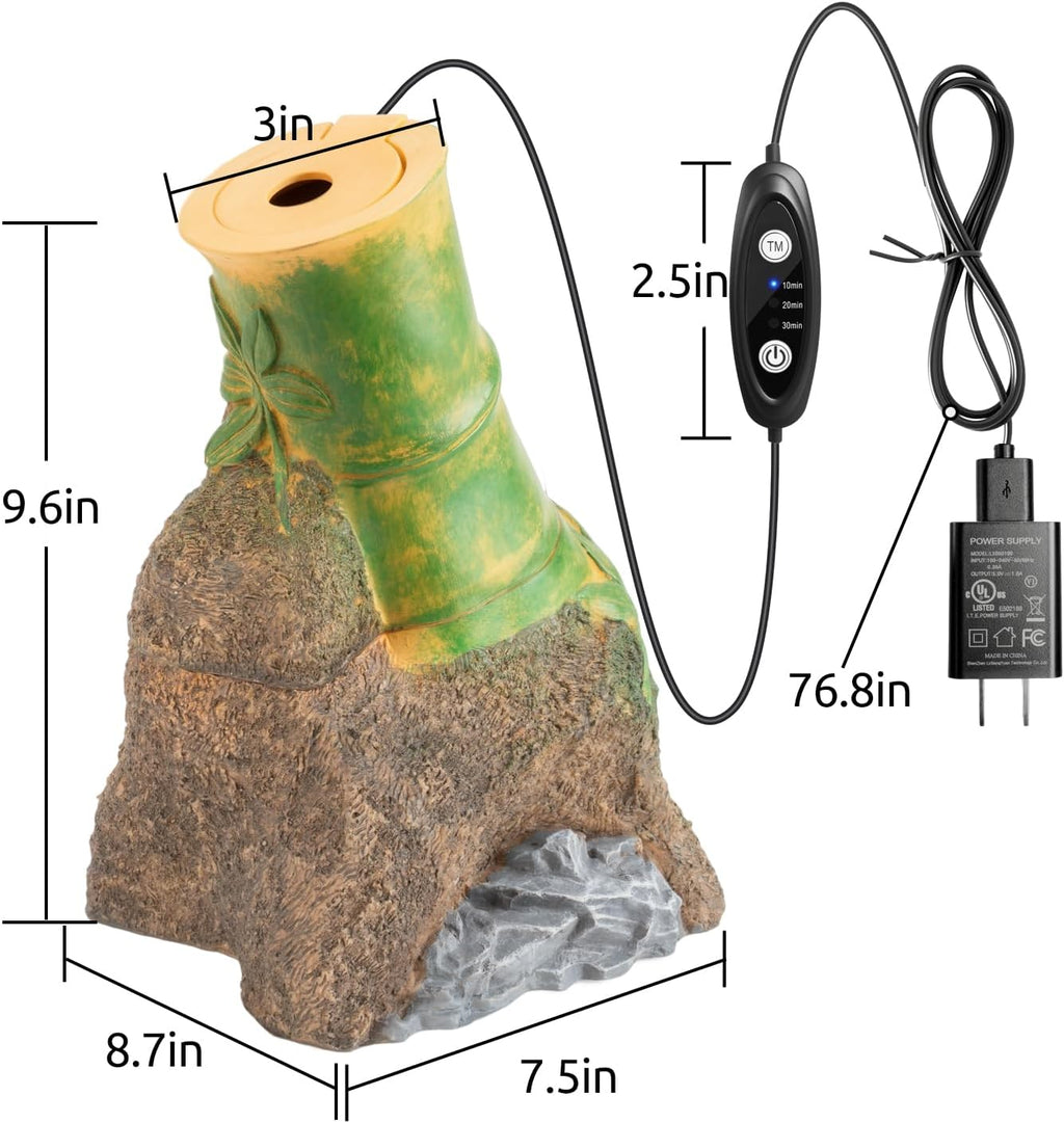 reptile humidifier fogger, bamboo trunk humidifier with top, package contents