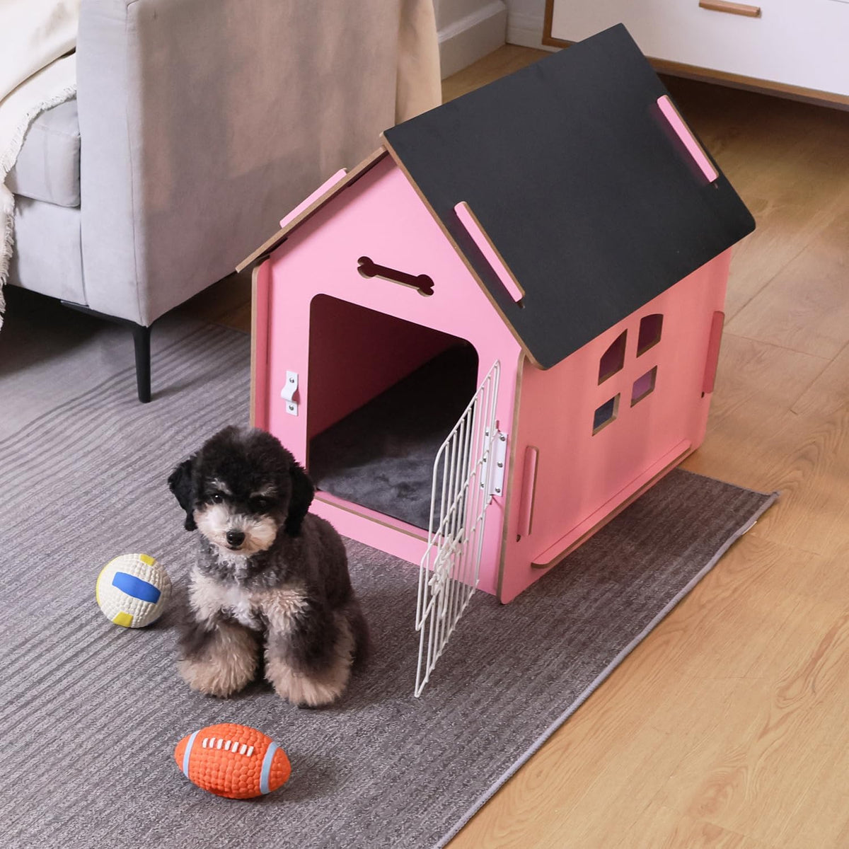 rypetmia indoor dog house for small dogs & shown in use