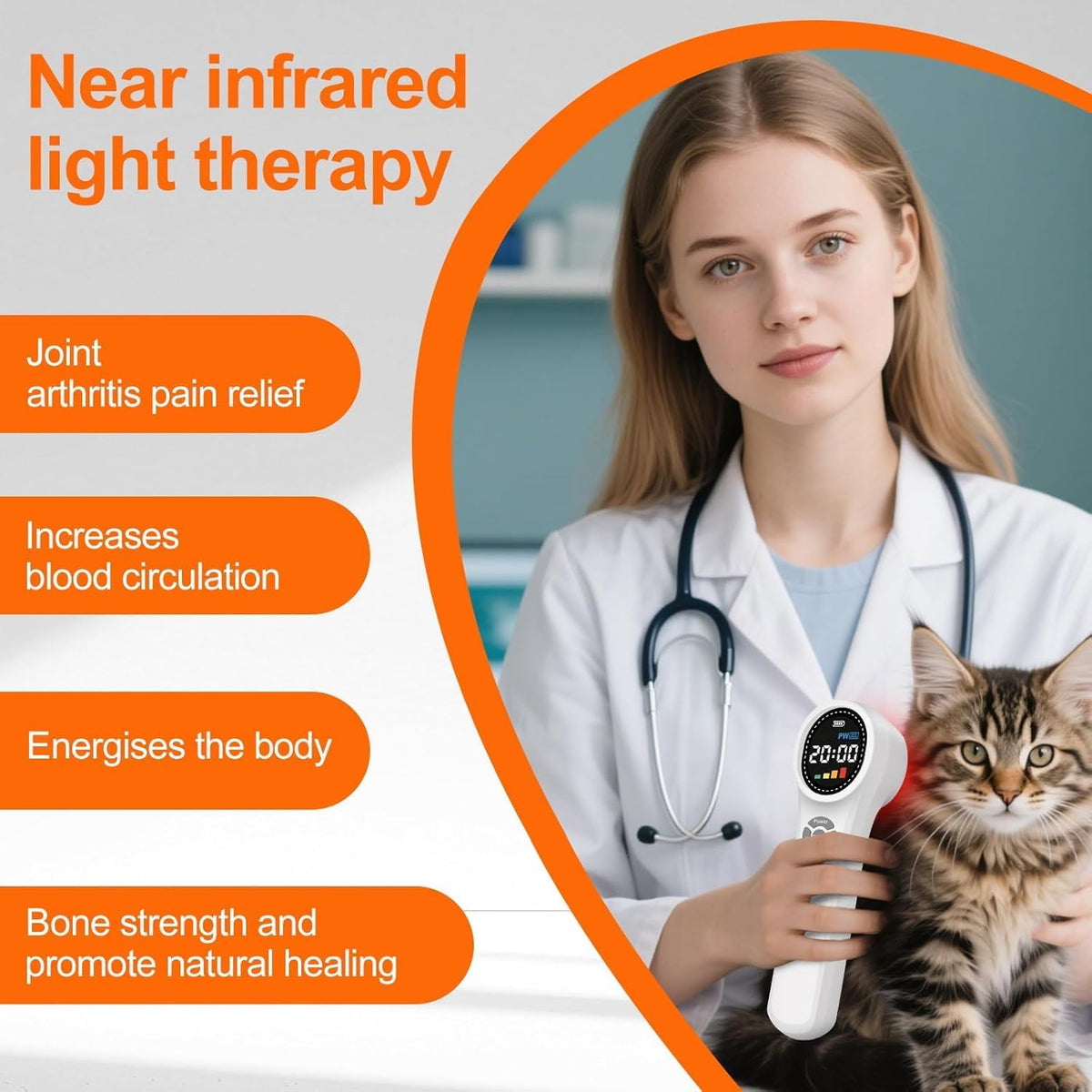 cold laser therapy device, veterinary laser therapy machine, close-up detail