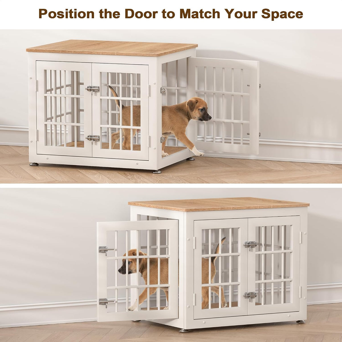 rehomerance 26" heavy duty dog crate furniture for, close-up detail