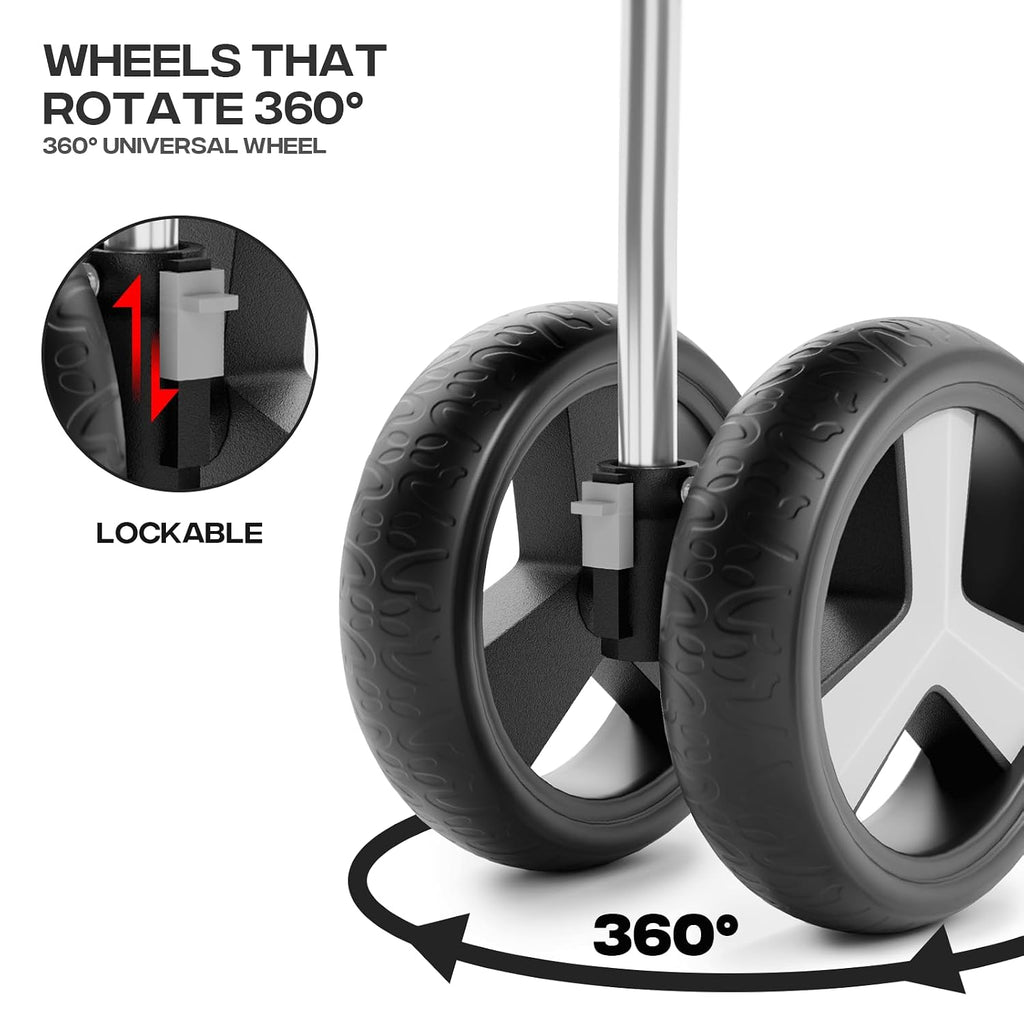 foldable 3-wheel pet stroller for dogs & cats shown in use