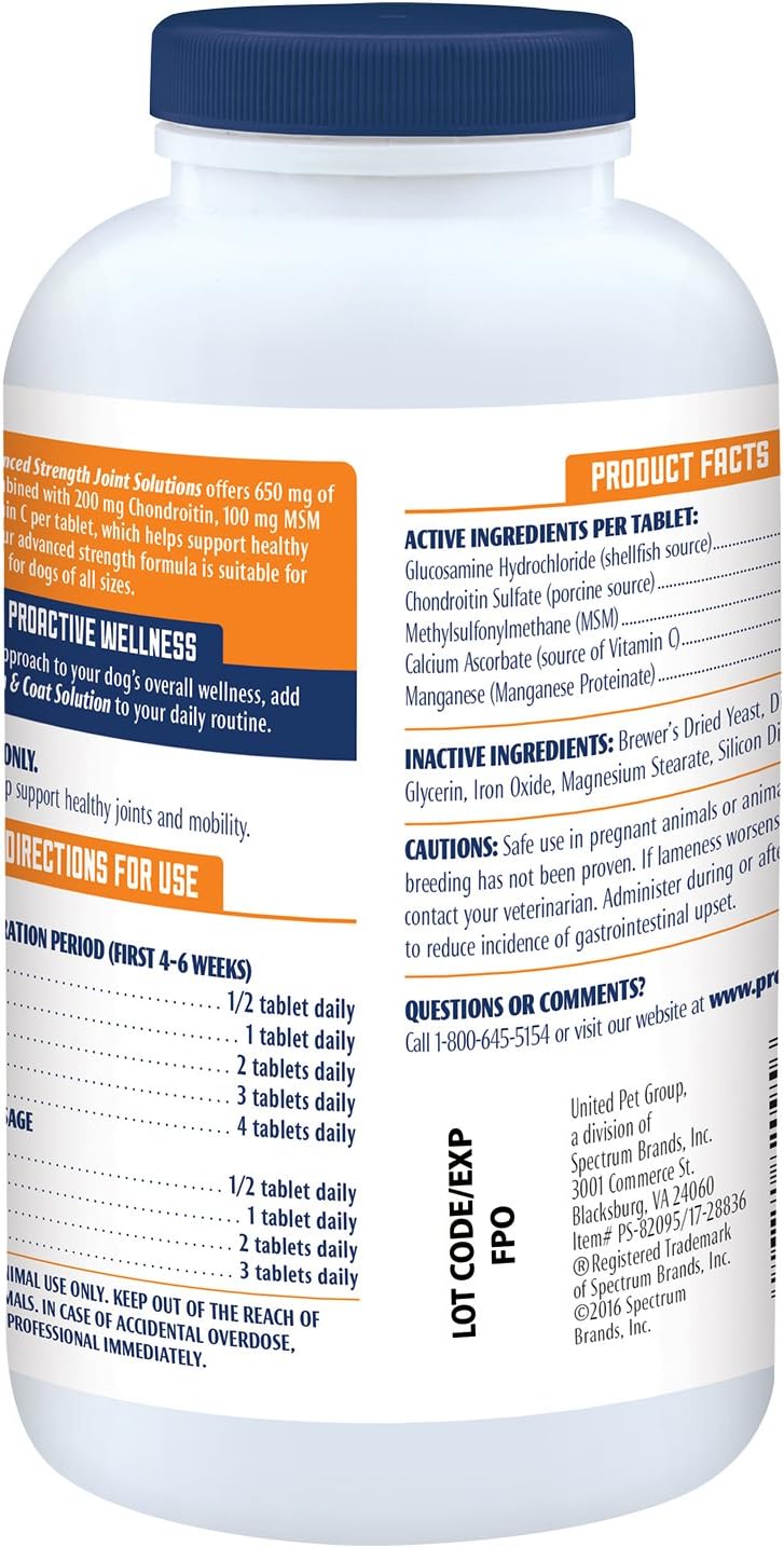 prosense advanced strength for dogs glucosamine chew tablets shown in use