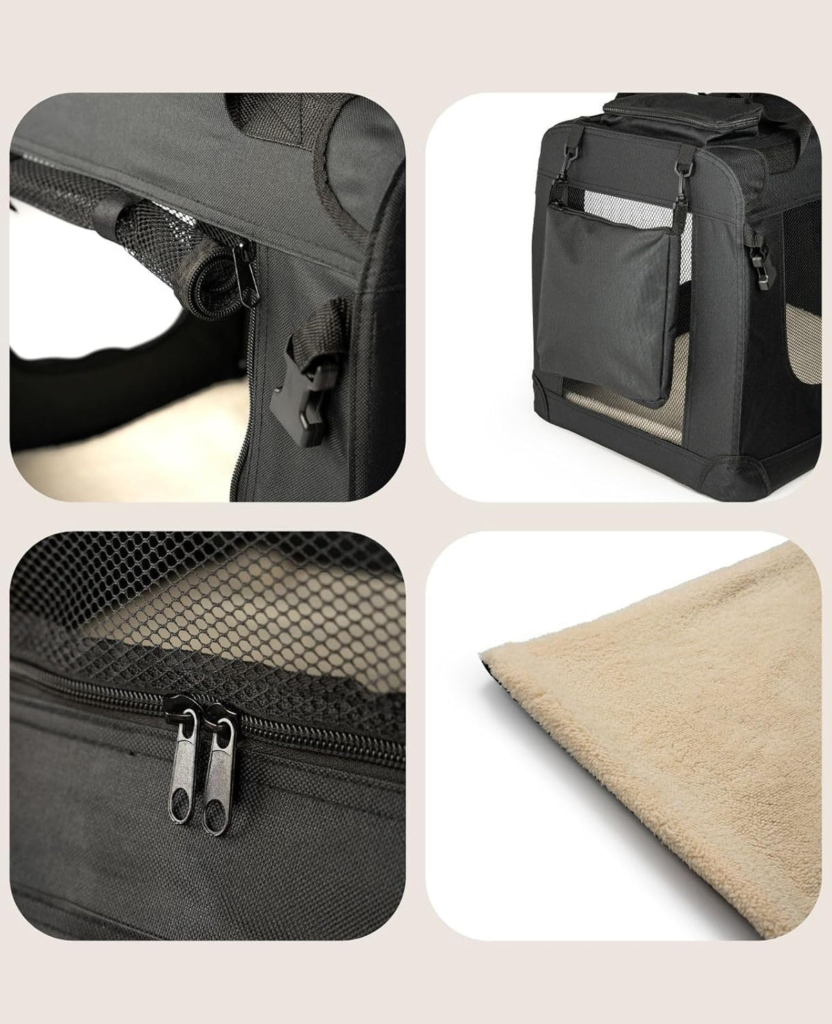 lionto dog transport box foldable for travel &, side view