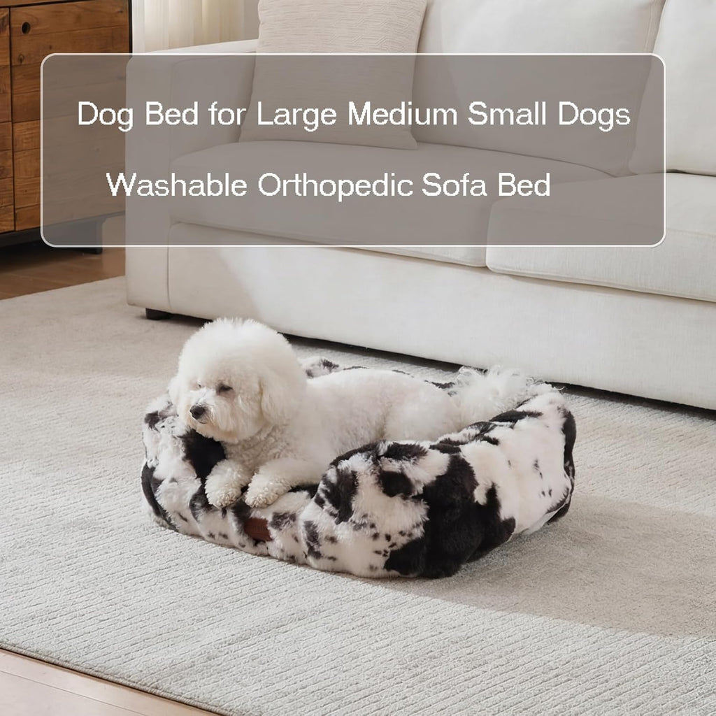washable orthopedic dog bed,rectangle fleece & luxury pet, close-up detail