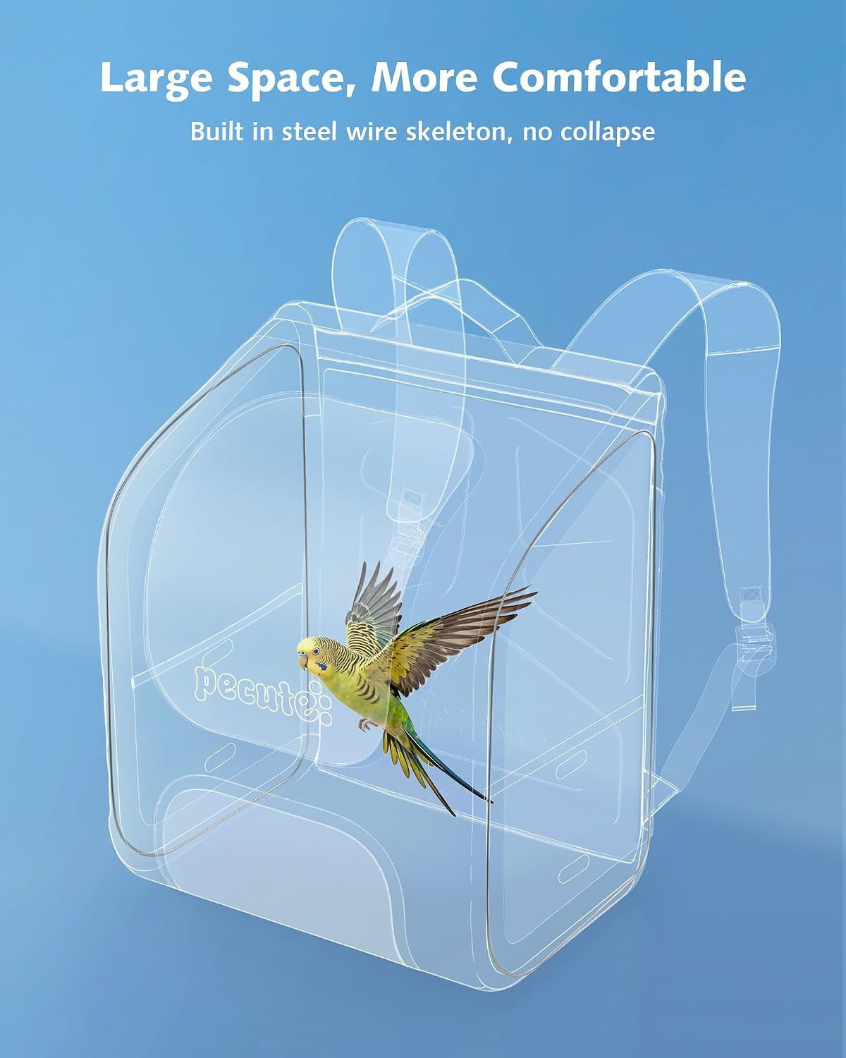 pecute bird backpack carrier with standing perch for shown in use