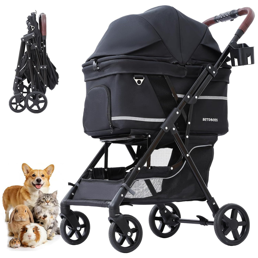 dog stroller with no-zip buckle canopy, fits 2, main product view