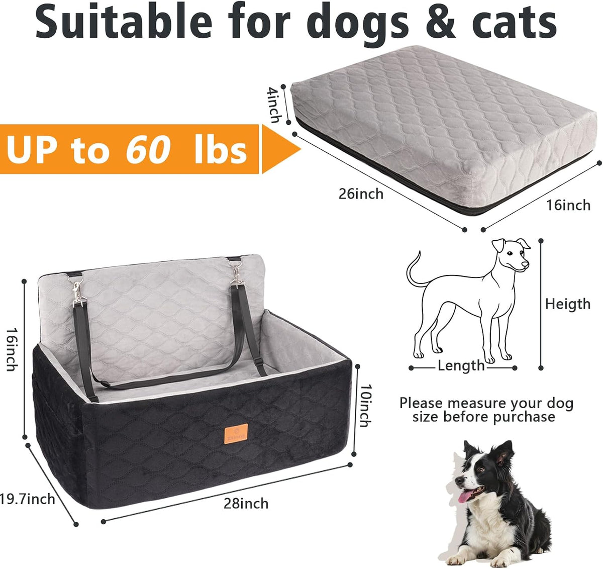 dog/cat car seat pet booster seat for dogs/cats shown in use