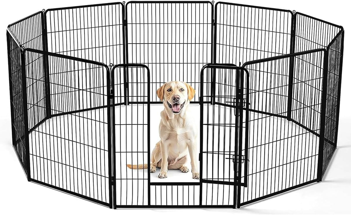 dumos dog playpen 40 inch 8 panels indoor, main product view