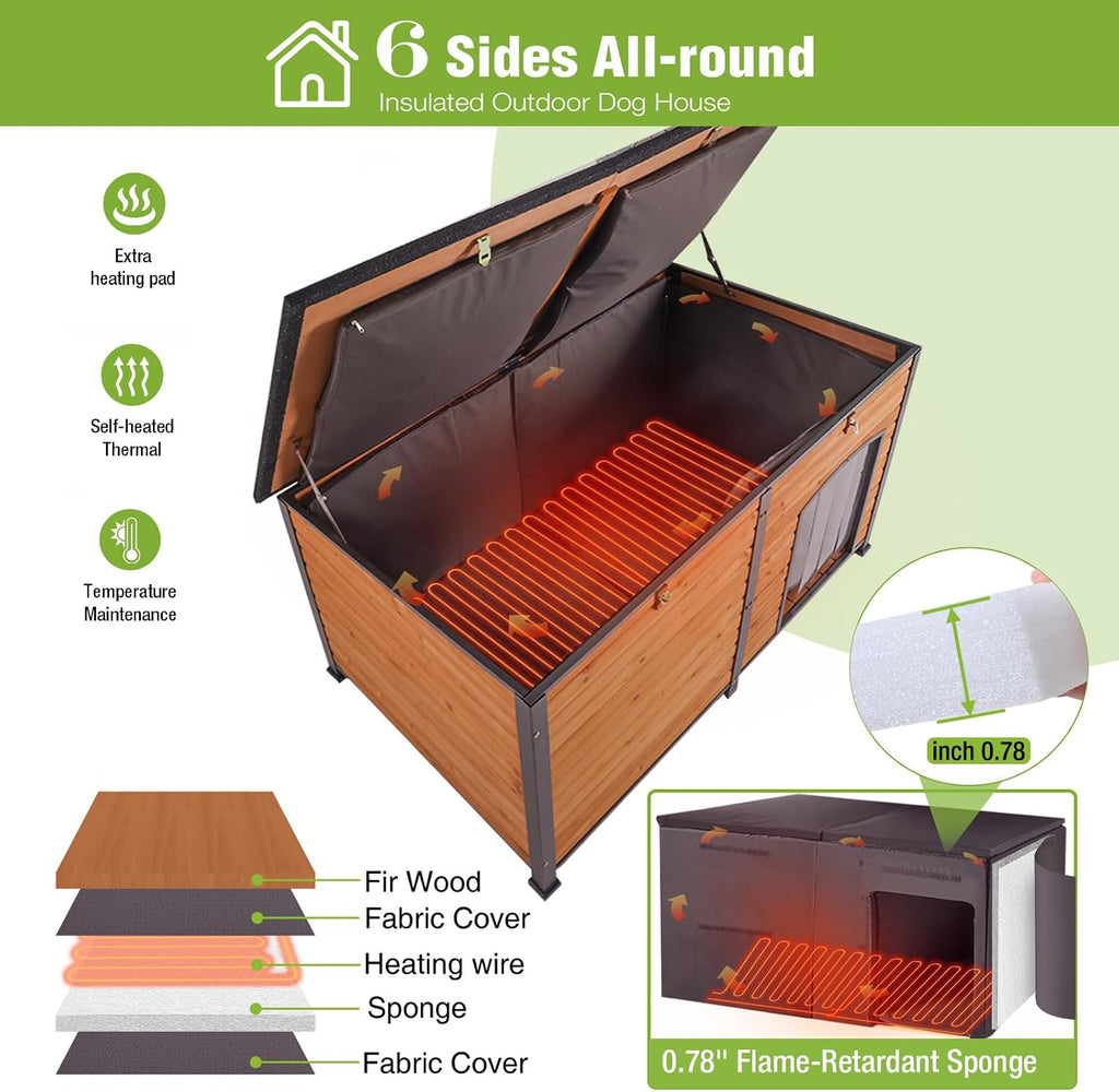 gutinneen extra large heated dog house outdoor insulated shown in use