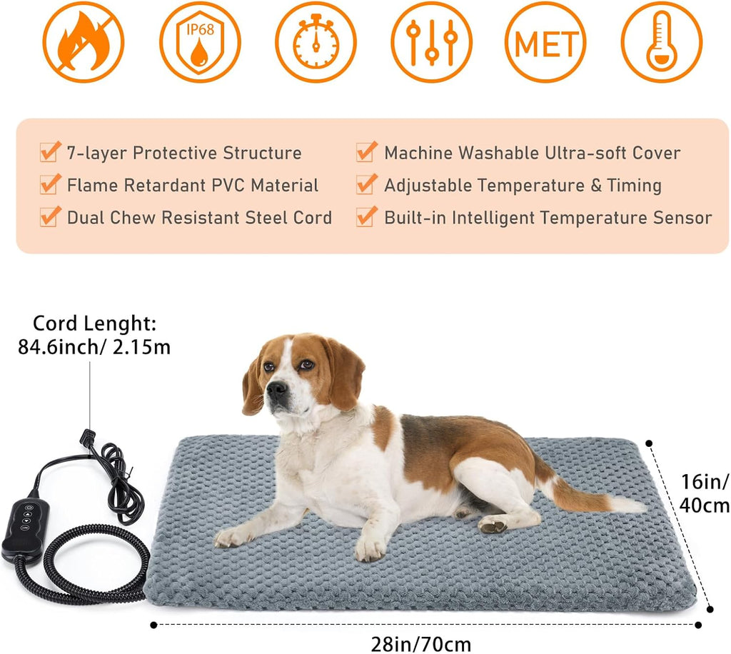 invenho heated dog bed, waterproof adjustable temperature dog on a desk or shelf