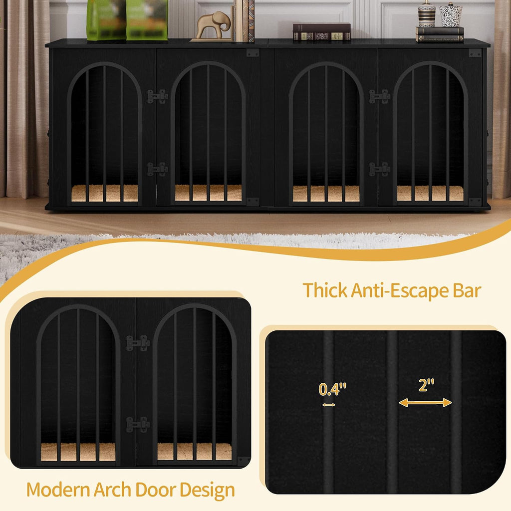 hzuaneri 63 in double dog crate furniture, dog, package contents