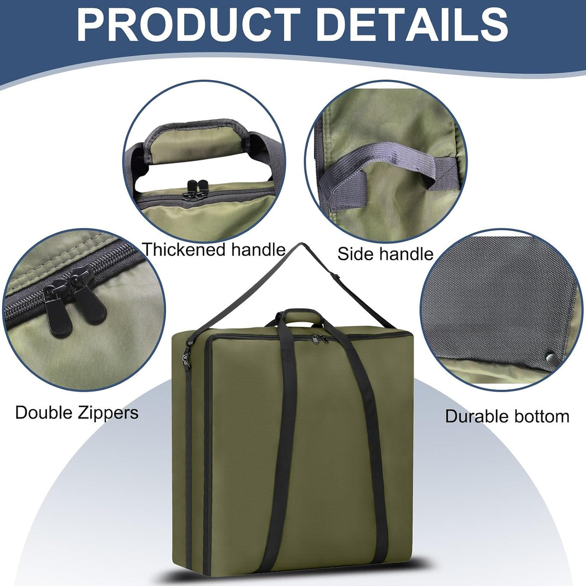 32" dog fence storage bag for camping &, close-up detail