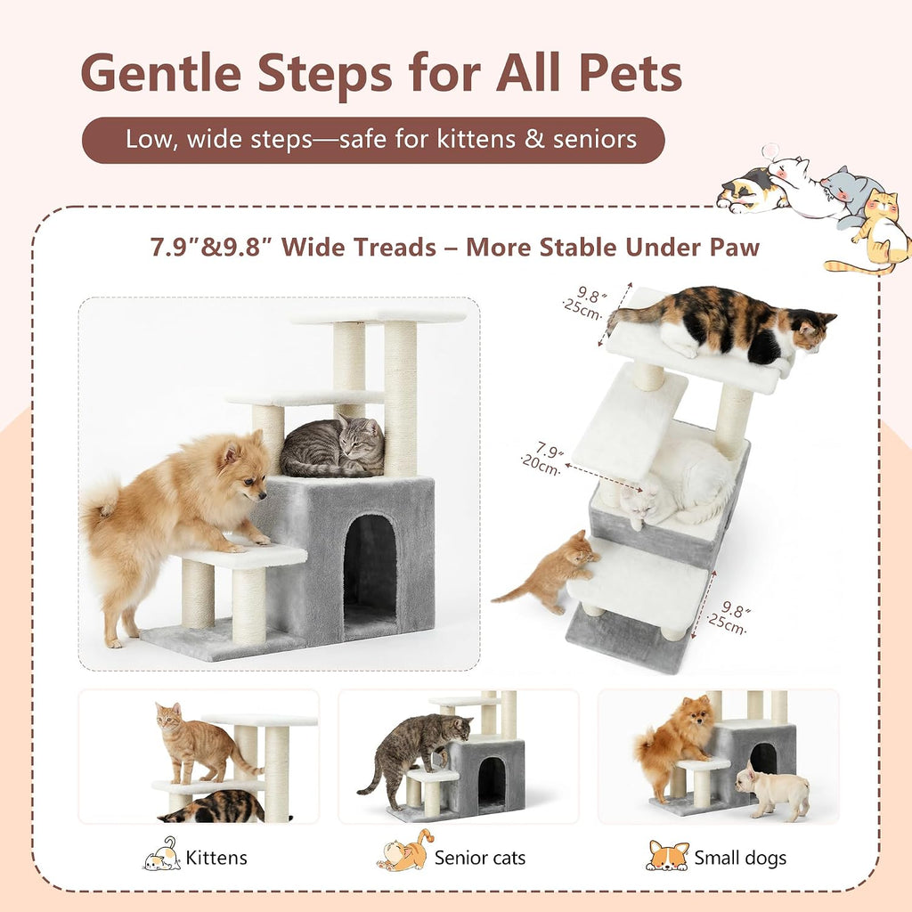 heybly cat scratching post, pet steps for indoor, close-up detail