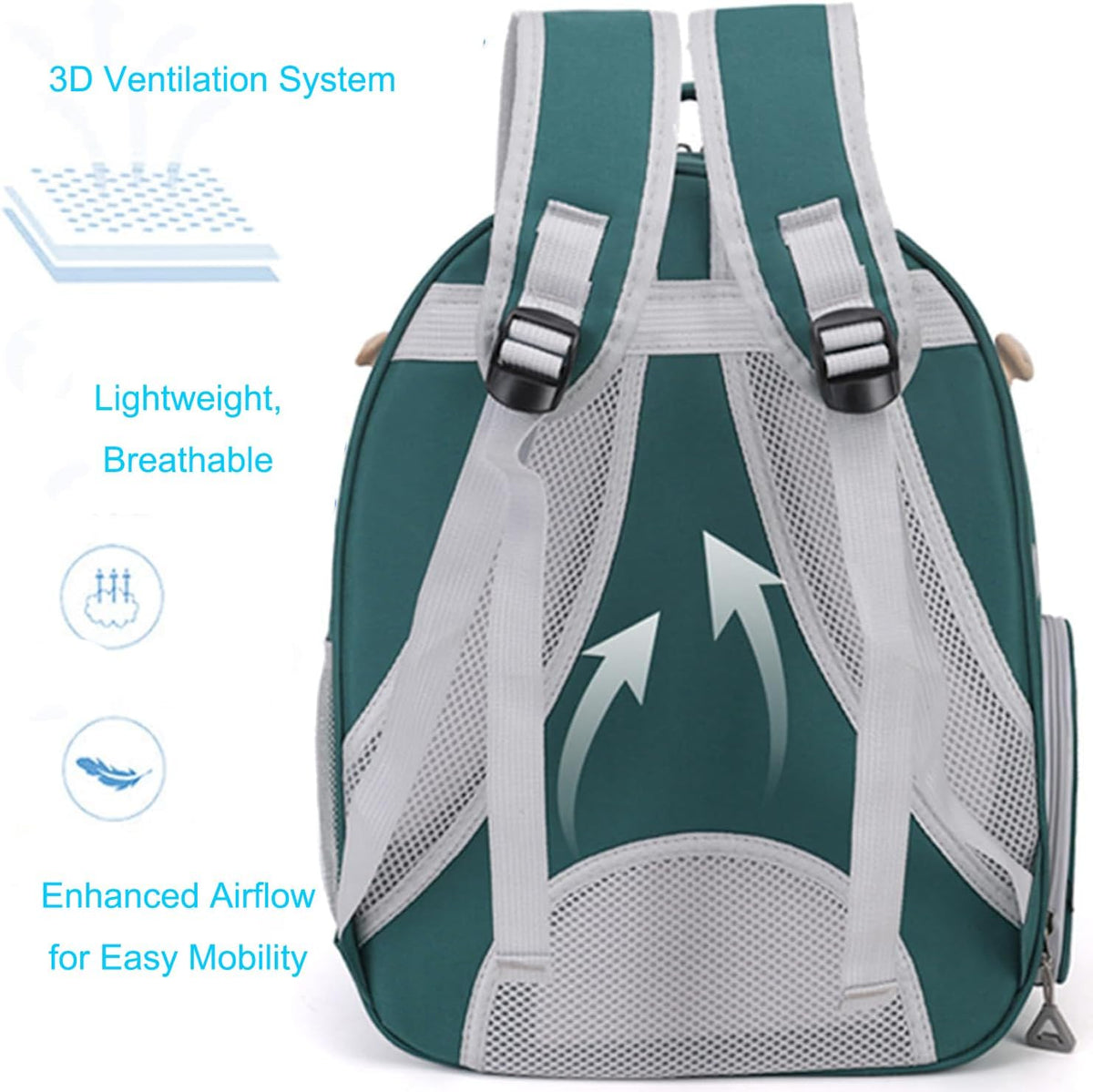 bird traval carrier cage backpack for carry parakeet, side view