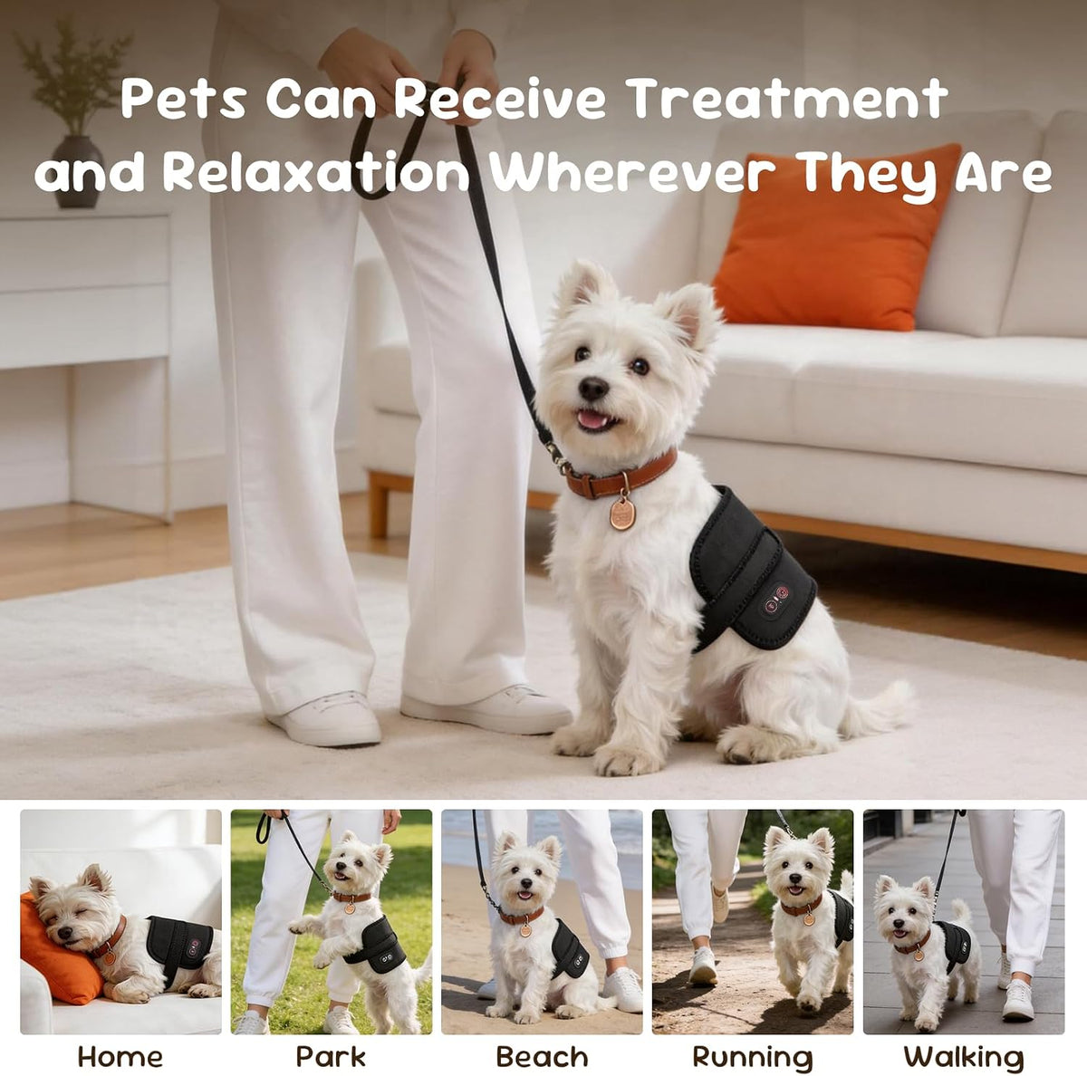 red light therapy belt for dogs pain relief, side view