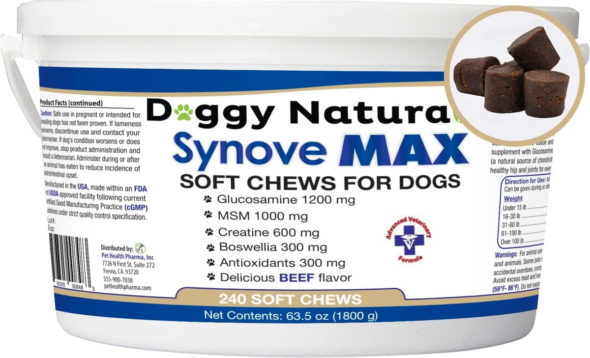 synove max soft chews for dogs (240 count), main product view