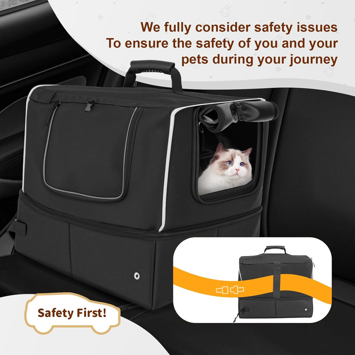 cat enclosed travel litter box kit with lid showing dimensions