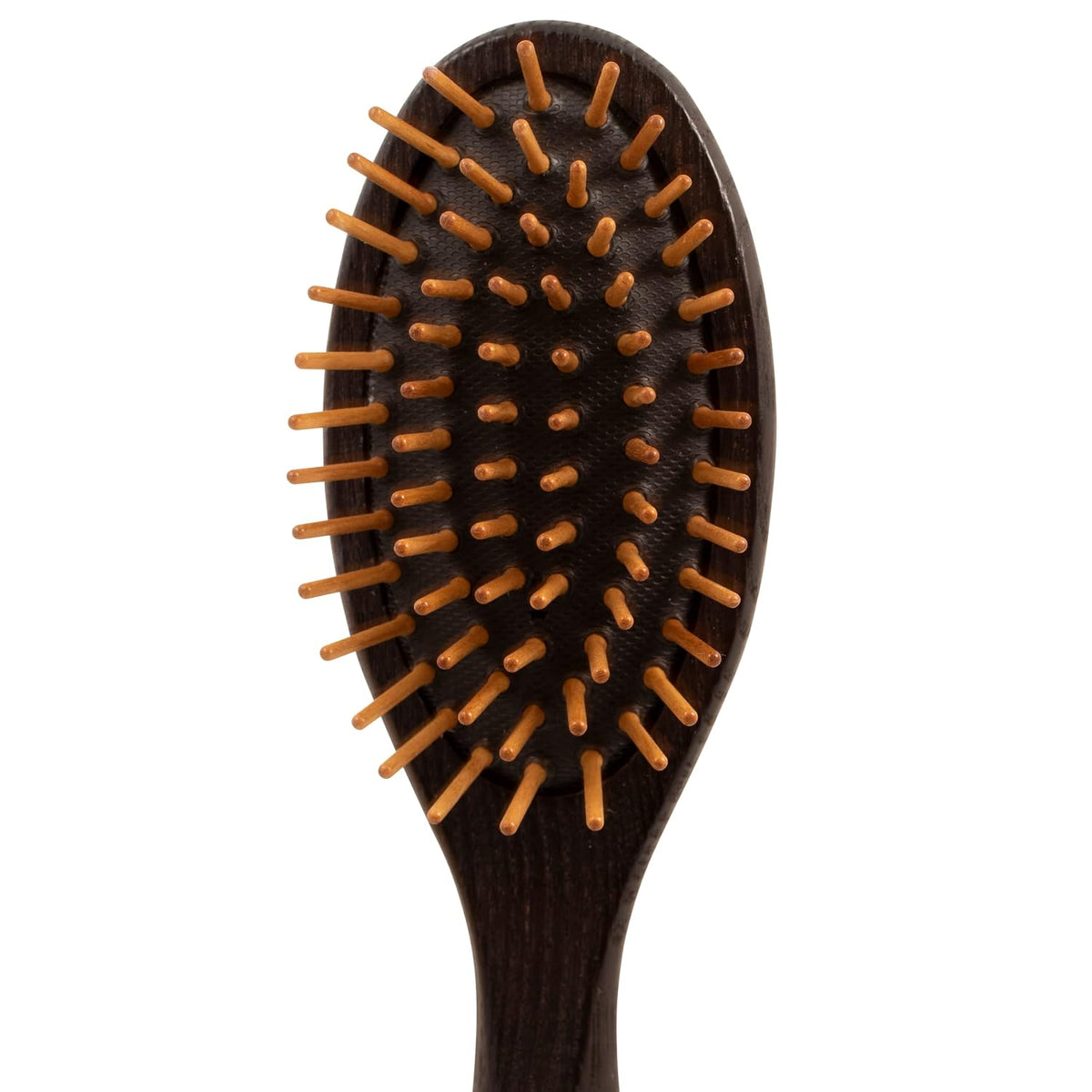 chris christensen dog brush, 20 mm oval, wood showing dimensions