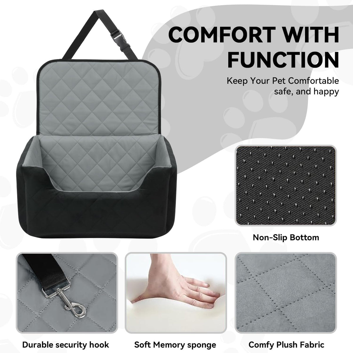 dog car seat for small medium dogs up showing dimensions