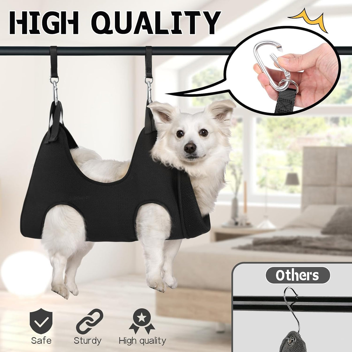 supet dog grooming hammock for nail trimming, pet, close-up detail