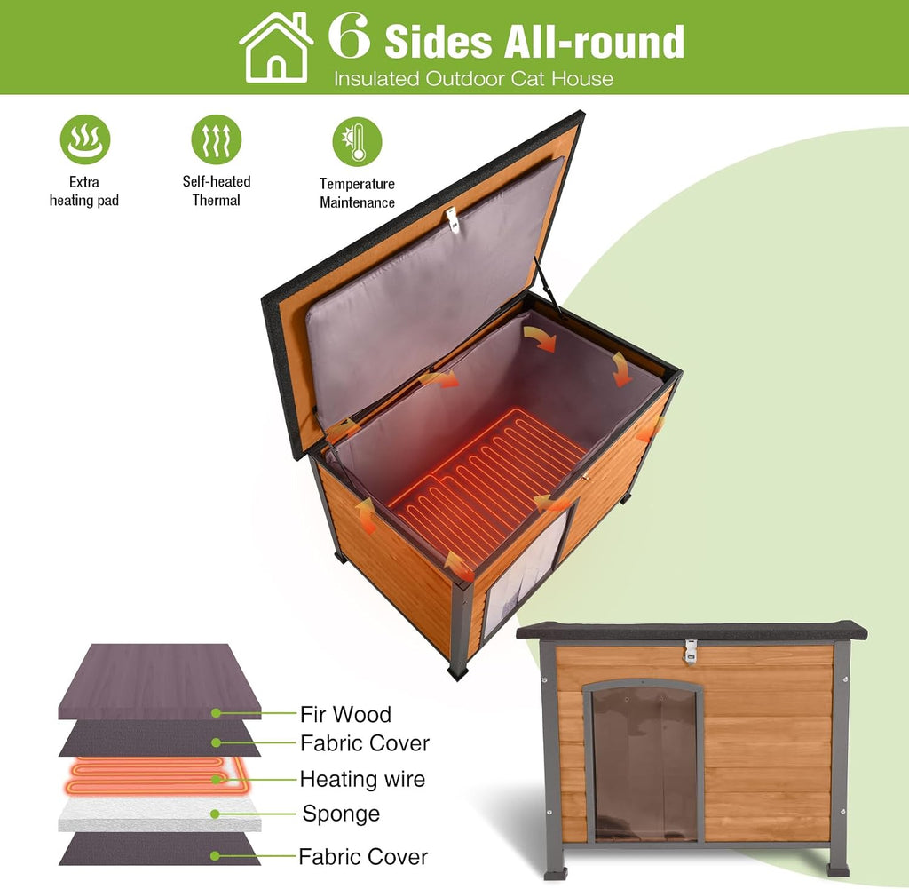 gutinneen heated dog house outdoor insulated dog house shown in use
