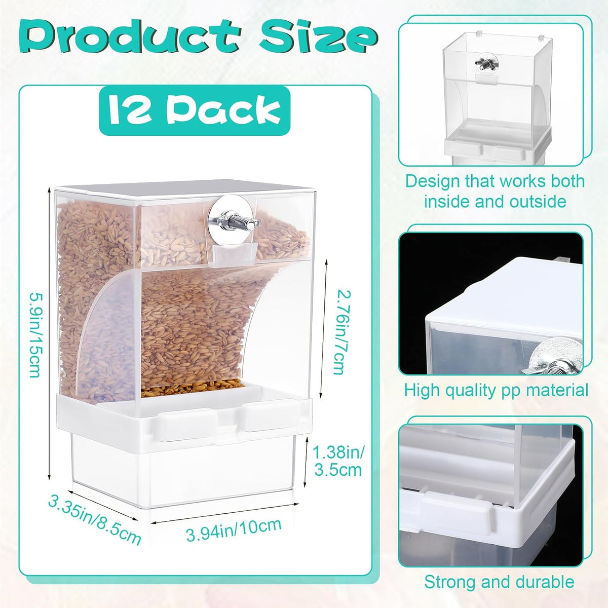 glikceil 12 pcs no mess bird feeder automatic shown in use
