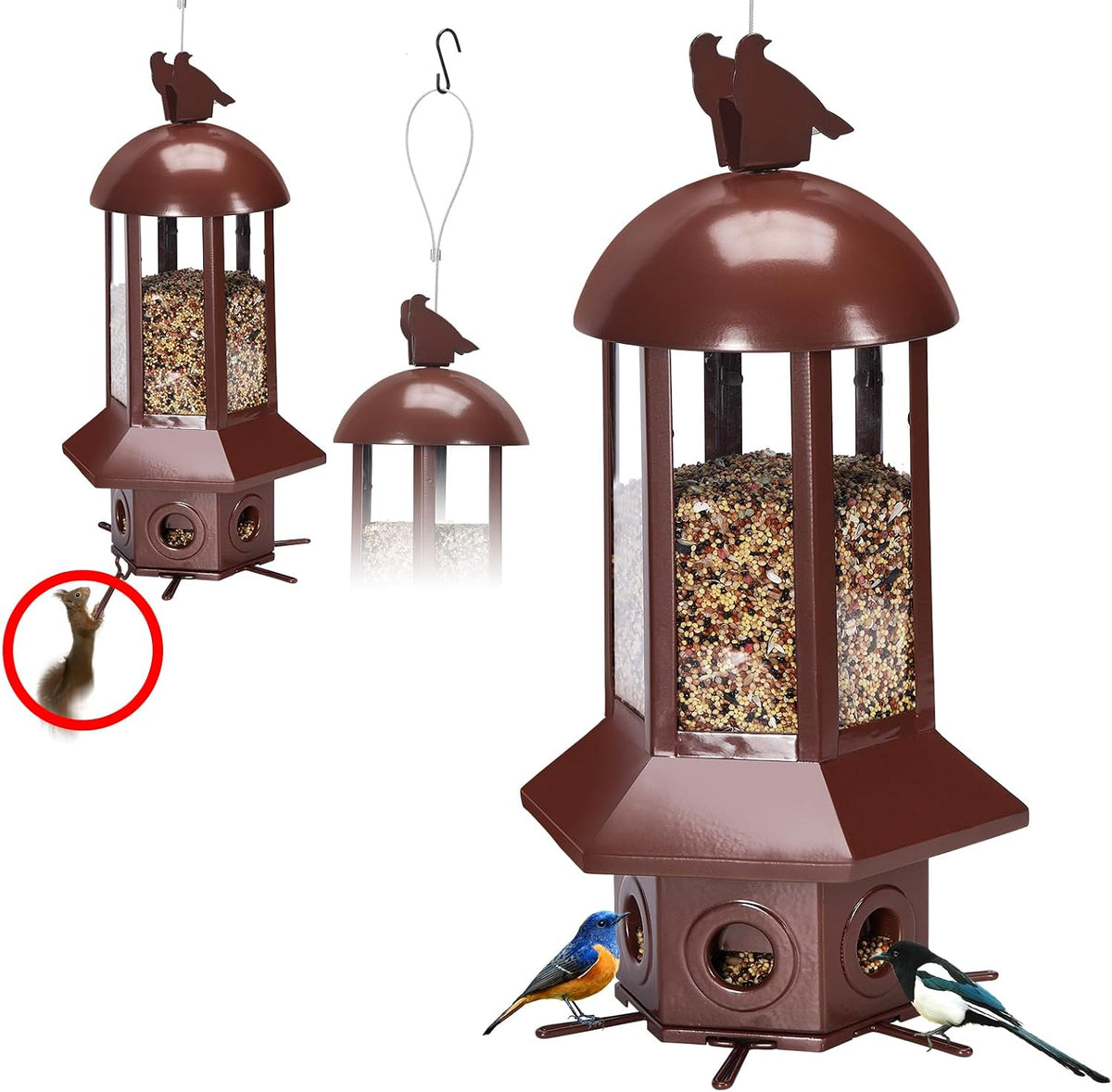 squirrel proof bird feeders, 5lbs heavy duty metal, main product view