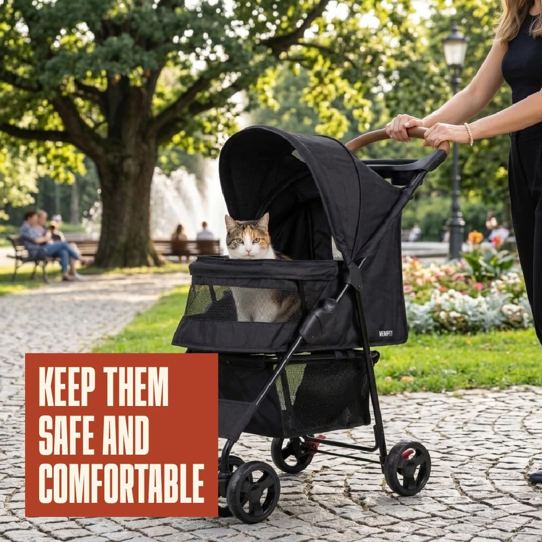 pet stroller for small dogs & cats, foldable, package contents
