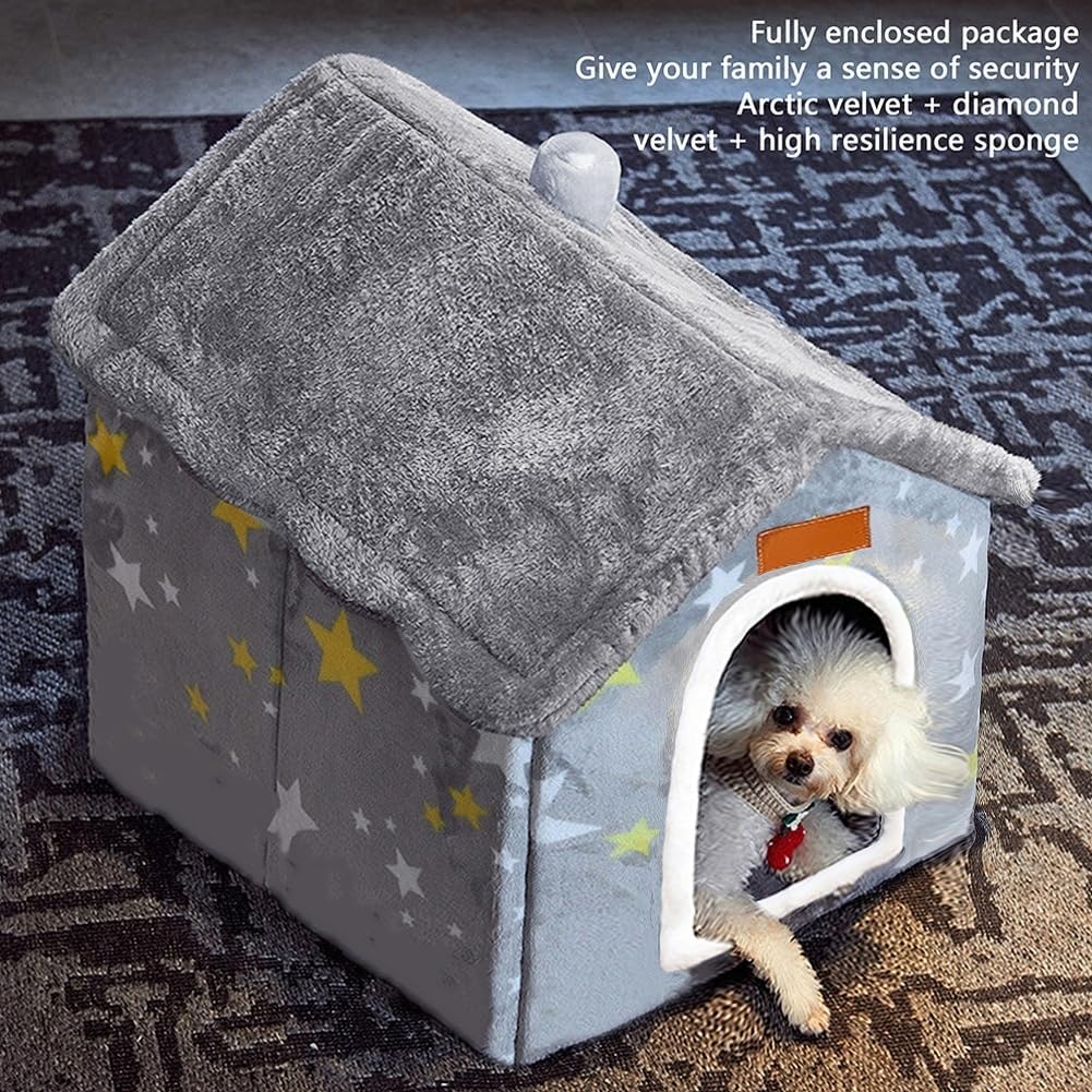 bxebui dog house indoor memory sponge, foldable dog showing dimensions