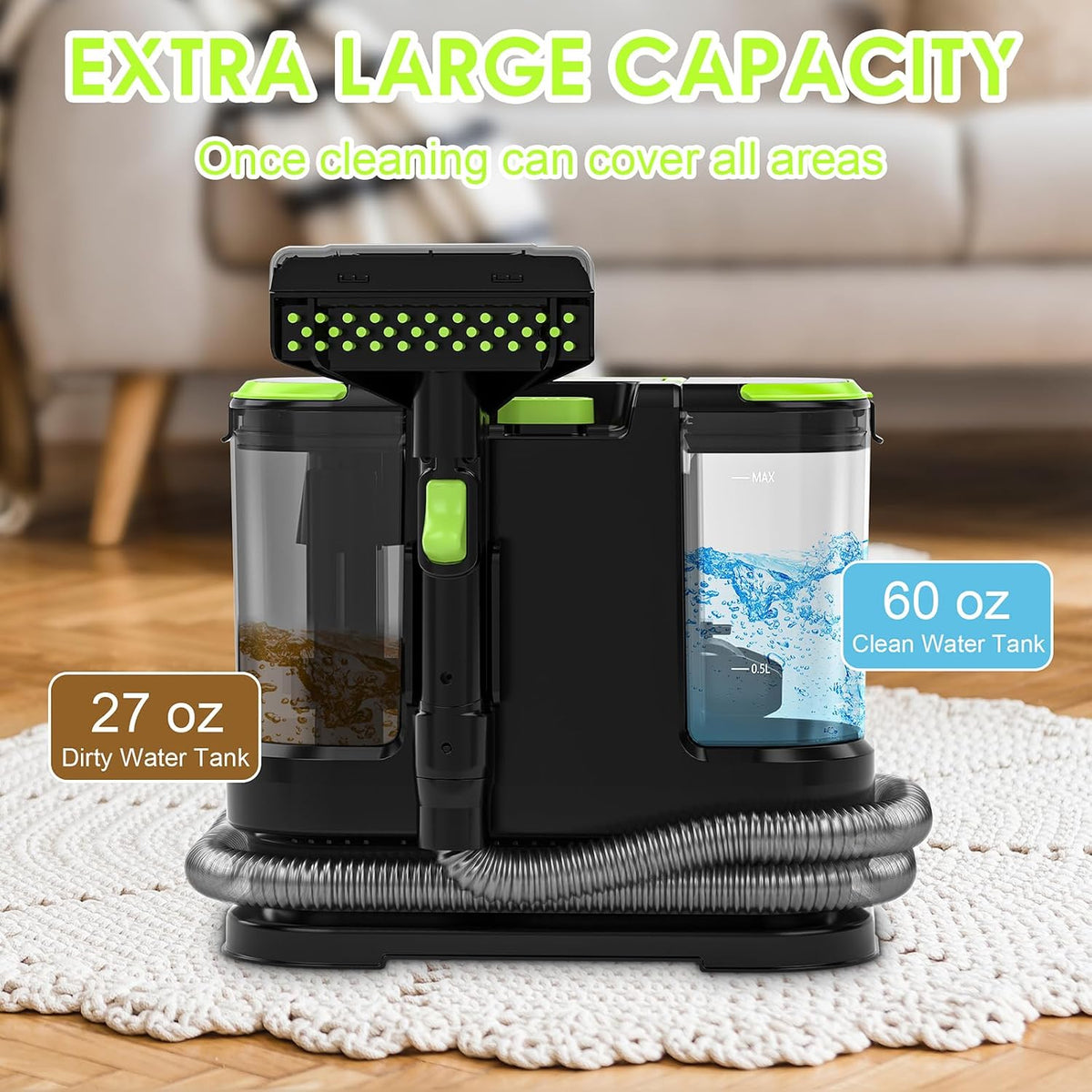 portable carpet & upholstery cleaner, deep cleaning for showing dimensions