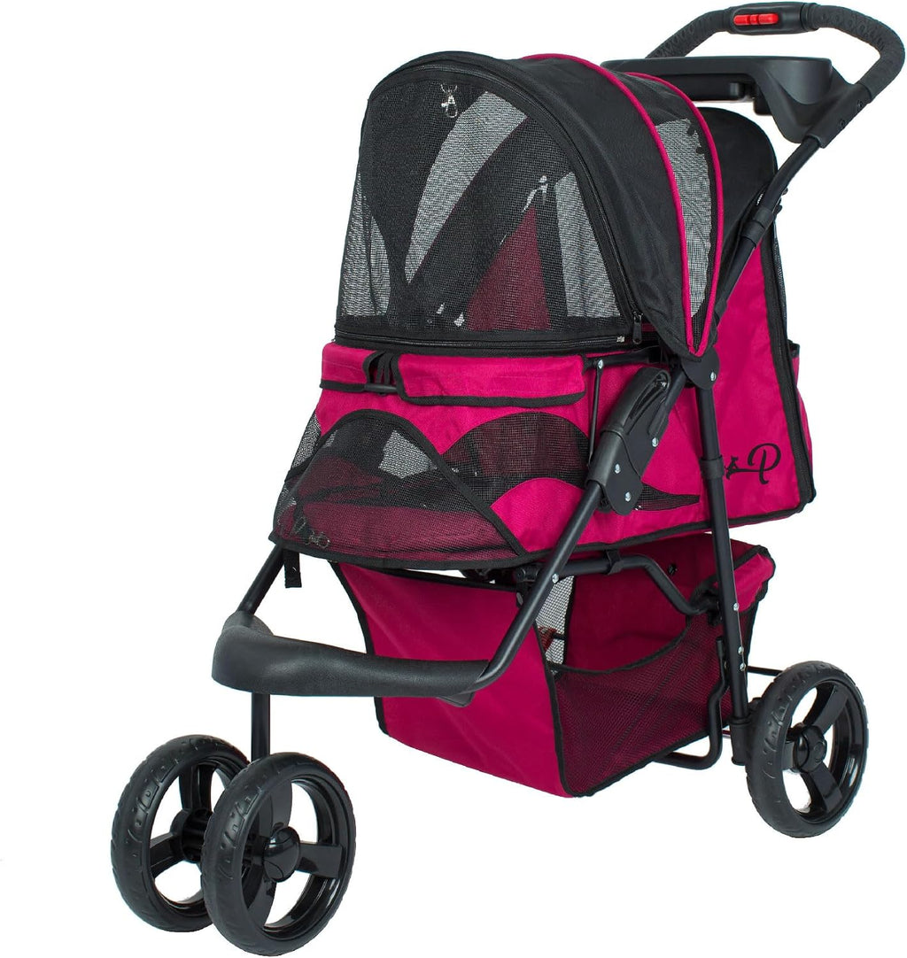 petique durable pet stroller, easy fold, quality mesh, main product view