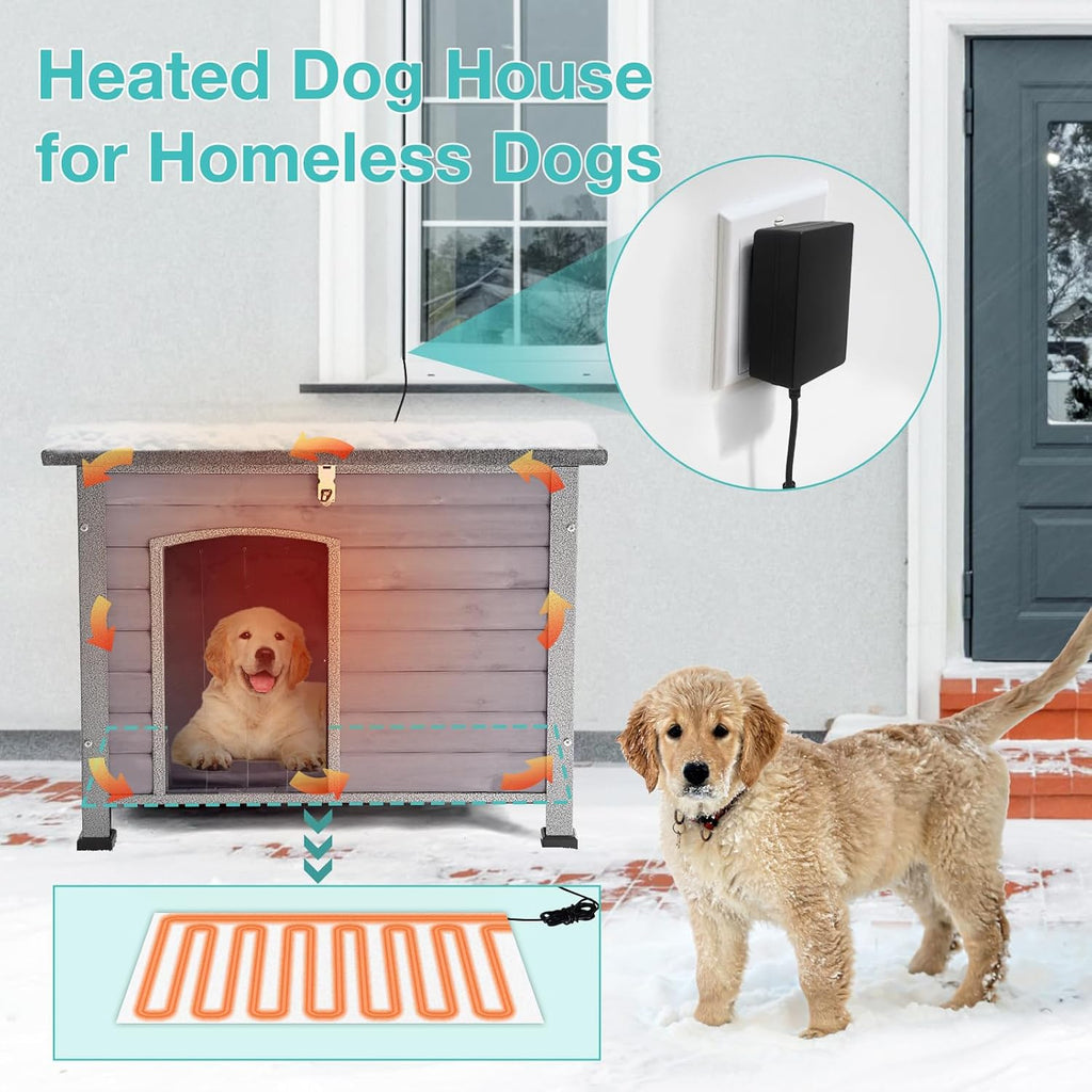 heated dog house outdoor,anti bite iron frame dog shown in use
